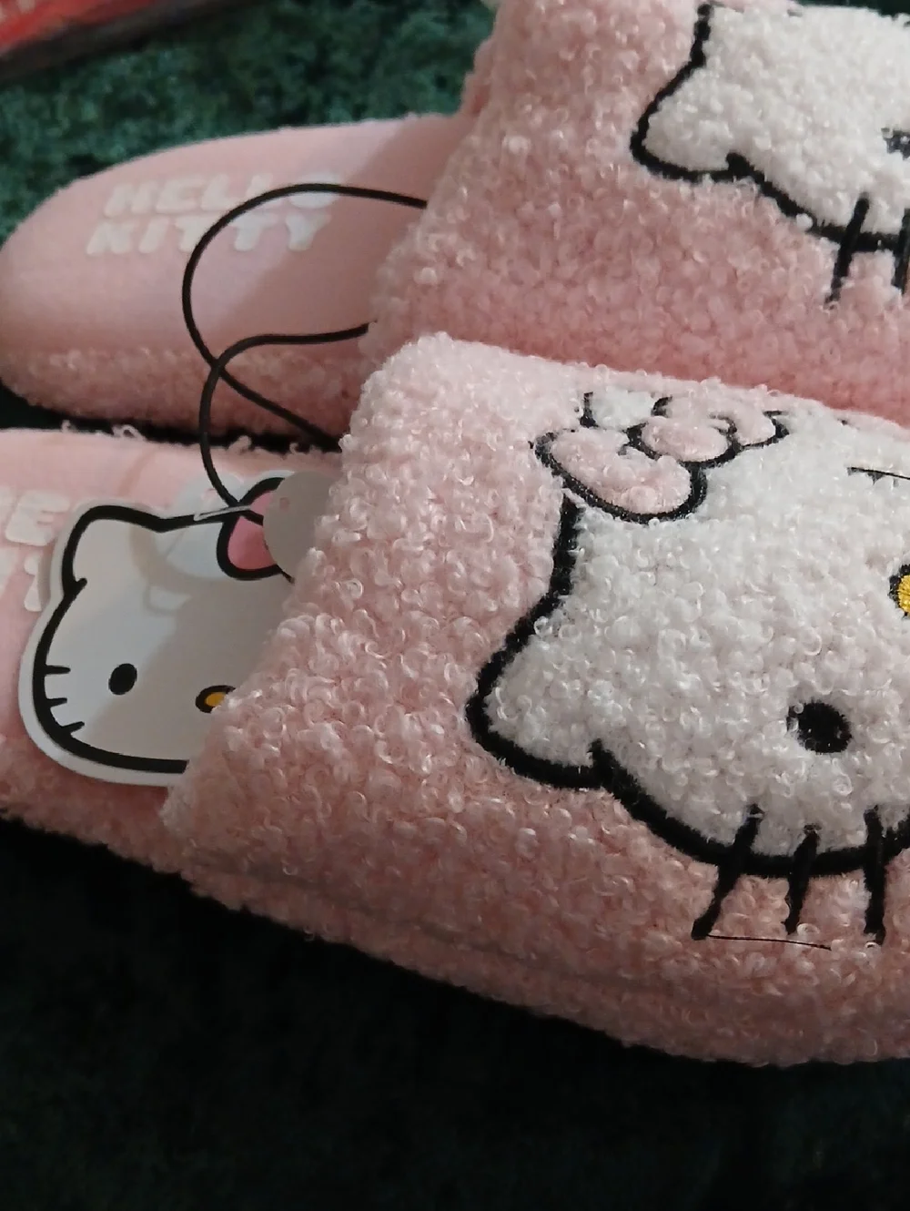 Hello Kitty Pink Plush Slide Slippers - Picture 1 of 5